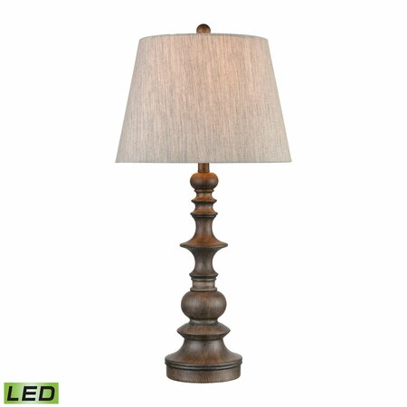 MARKETPLACE Rhinebeck 30'' High 1-Light Table Lamp - Aged Wood - Includes LED Bulb 77179-LED